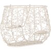 Clayre & Eef 6Y5711 Cesta Hierro Blanco 24x14x16/28 cm Estilo rústico