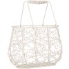 Clayre & Eef 6Y5711 Cesta Hierro Blanco 24x14x16/28 cm Estilo rústico