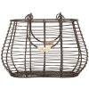 Clayre & Eef 6Y5712 Cesta Hierro Marrón 25x16x17/28 cm