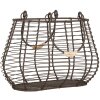Clayre & Eef 6Y5712 Cesta Hierro Marrón 25x16x17/28 cm