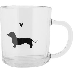Clayre & Eef PWSGL0008 Vaso de té motivo perro...