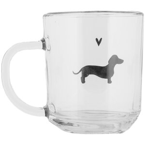 Clayre & Eef PWSGL0008 Vaso de té motivo perro...