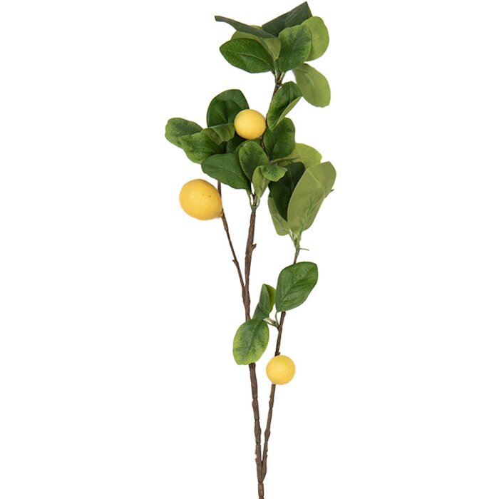 Clayre & Eef 5PL0141 Rama de Limón decorativa Amarillo Verde 10x7x73 cm