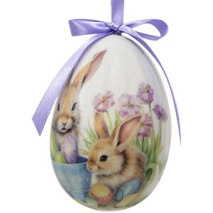 Clayre & Eef 65911 Decoración percha huevo juego 6 Ø 7x10 cm Pascua diseño motivos animales