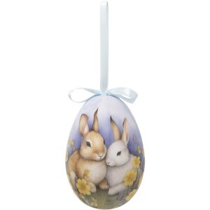 Clayre & Eef 65911 Decoración percha huevo juego 6 Ø 7x10 cm Pascua diseño motivos animales