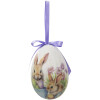 Clayre & Eef 65911 Decoración percha huevo juego 6 Ø 7x10 cm Pascua diseño motivos animales