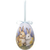 Clayre & Eef 65911 Decoración percha huevo juego 6 Ø 7x10 cm Pascua diseño motivos animales