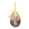 Clayre & Eef 65915 Decoración Colgante Huevo Set 2 Ø 11x15 cm Conejito Estilo Campestre