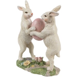 Clayre & Eef 6PR4390 Conejo Decorativo Beige Rosa...