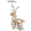 Clayre & Eef 6PR4391 Conejo Decorativo Blanco Rosa Beige 16x9x22 cm Poliresina