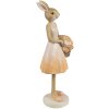 Clayre & Eef 6PR4419 Conejo Decorativo Beige Rosa 9x6x21 cm Poliresina
