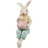 Clayre & Eef 6PR4393 Conejo Decorativo Beige Amarillo Estilo Campestre 7x5x14 cm