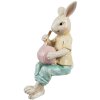 Clayre & Eef 6PR4393 Conejo Decorativo Beige Amarillo Estilo Campestre 7x5x14 cm