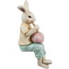 Clayre & Eef 6PR4393 Conejo Decorativo Beige Amarillo Estilo Campestre 7x5x14 cm