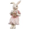 Clayre & Eef 6PR4394 Conejo Decorativo Beige Rosa 7x5x13 cm Poliresina Estilo Campestre