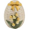 Clayre & Eef 6PR4400 Huevo Decorativo Poliresina Beige Amarillo 9x8x10 cm Estilo Campestre