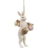 Clayre & Eef 6PR4405 Decoración Colgante Conejo Beige Rosa 7x4x13 cm