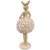 Clayre & Eef 6PR4418 Conejo Decorativo Beige Rosa 9x7x22 cm Poliresina Estilo Campestre
