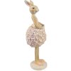 Clayre & Eef 6PR4418 Conejo Decorativo Beige Rosa 9x7x22 cm Poliresina Estilo Campestre