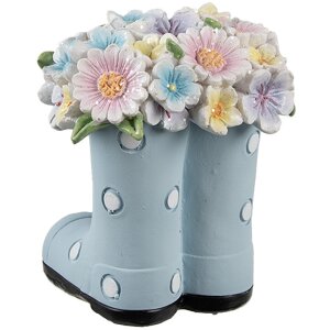 Clayre & Eef 6PR5180 Decoración Botas Azul 10x10x12 cm Estilo country