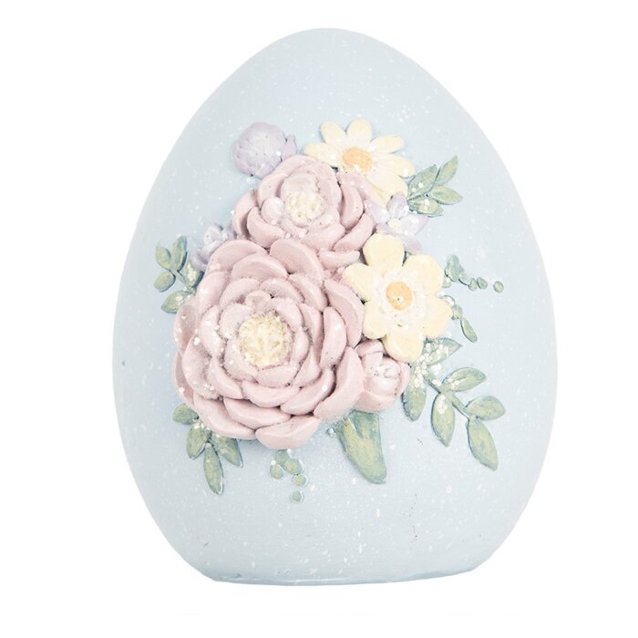 Clayre & Eef 6PR5181 Huevo decorativo Poliresina Azul Rosa 10x11x13 cm