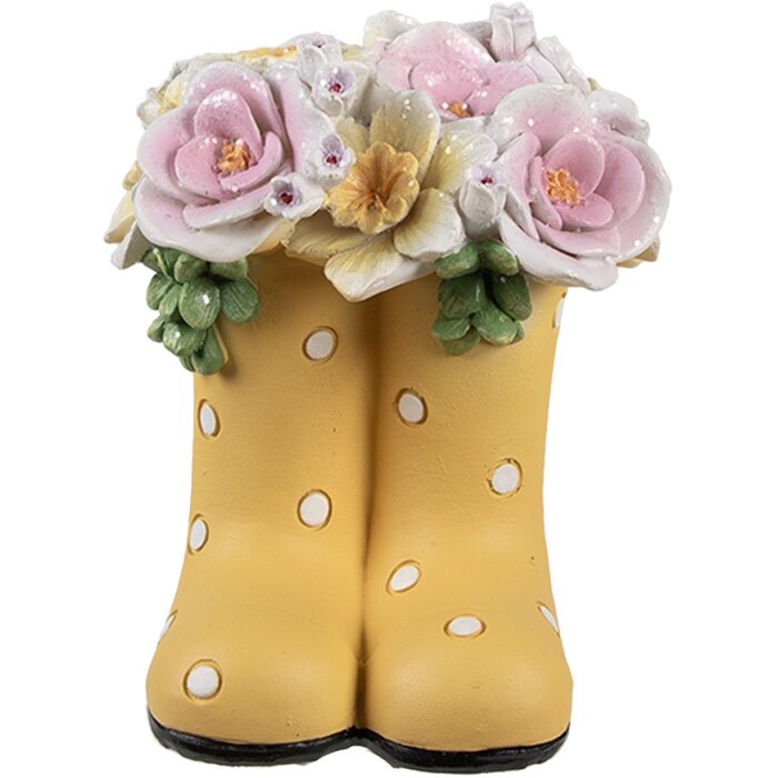 Clayre & Eef 6PR5182 Botas Decoración Amarillo Estilo Campestre 10x10x12 cm