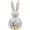 Clayre & Eef 6CE2015 Conejo Decorativo Cerámica Blanca Azul 12x10x23 cm