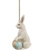 Clayre & Eef 6PR4396 Colgante Conejo Beige Azul 6x3x9 cm Poliresina