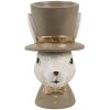 Clayre & Eef 6PR4401 Huevera Conejo Beige Marrón 7x7x12 cm Estilo campestre