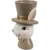 Clayre & Eef 6PR4401 Huevera Conejo Beige Marrón 7x7x12 cm Estilo campestre
