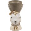 Clayre & Eef 6PR4402 Huevera Conejo Beige Marrón Estilo country 7x7x12 cm