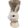 Clayre & Eef 6PR4402 Huevera Conejo Beige Marrón Estilo country 7x7x12 cm