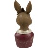 Clayre & Eef 6PR4415 Decoración Busto Conejo Beige Rojo 7x7x17 cm