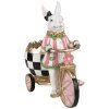 Clayre & Eef 6PR5193 Conejo Decorativo Rosa Blanco Estilo Campestre 20x11x19 cm