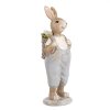 Clayre & Eef 6PR5249 Conejo Decorativo Beige Azul 6x6x17 cm Estilo Campestre
