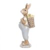 Clayre & Eef 6PR5249 Conejo Decorativo Beige Azul 6x6x17 cm Estilo Campestre