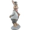 Clayre & Eef 6PR5256 Conejo Decorativo Beige Azul 8x7x19 cm Estilo Campestre