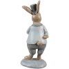 Clayre & Eef 6PR5256 Conejo Decorativo Beige Azul 8x7x19 cm Estilo Campestre