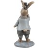 Clayre & Eef 6PR5258 Conejo Decorativo Beige Azul 6x5x13 cm Estilo Campestre