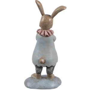 Clayre & Eef 6PR5259 Conejo Decorativo Beige Azul 6x5x13 cm