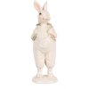 Clayre & Eef 6PR5241 Conejo Decorativo Blanco Verde 6x6x17 cm Estilo Campestre