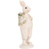 Clayre & Eef 6PR5241 Conejo Decorativo Blanco Verde 6x6x17 cm Estilo Campestre