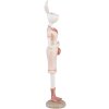 Clayre & Eef 6PR5245 Conejo Decorativo Blanco Rosa 4x4x22 cm Estilo Campestre