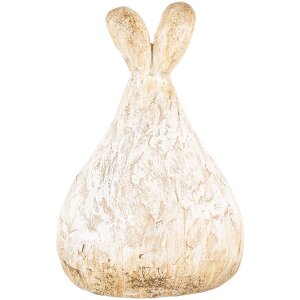 Clayre & Eef 6PR5268 Conejo Decorativo Beige 10x9x14 cm Estilo Campestre