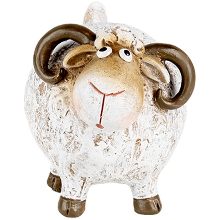 Clayre & Eef 6PR5274 Decoración Oveja Blanca Marrón 9x7x8 cm