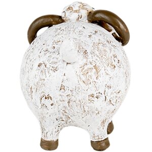 Clayre & Eef 6PR5274 Decoración Oveja Blanca Marrón 9x7x8 cm