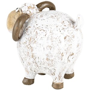 Clayre & Eef 6PR5274 Decoración Oveja Blanca Marrón 9x7x8 cm
