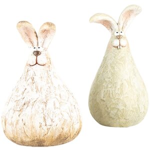 Clayre & Eef 6PR5278 Decorativo Conejo Verde Ø 9x16 cm Estilo Campestre