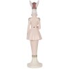 Clayre & Eef 6PR5117 Conejo Decorativo Blanco Rosa 11x11x44 cm Estilo Campestre