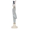 Clayre & Eef 6PR5118 Conejo Decorativo Blanco Azul 11x11x45 cm Estilo Campestre